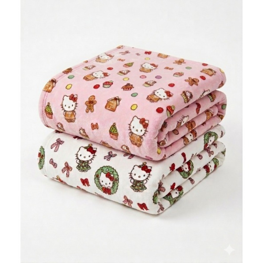 Festive Hello Kitty Christmas Blanket Set‎ – Cozy Modern Holiday Duo